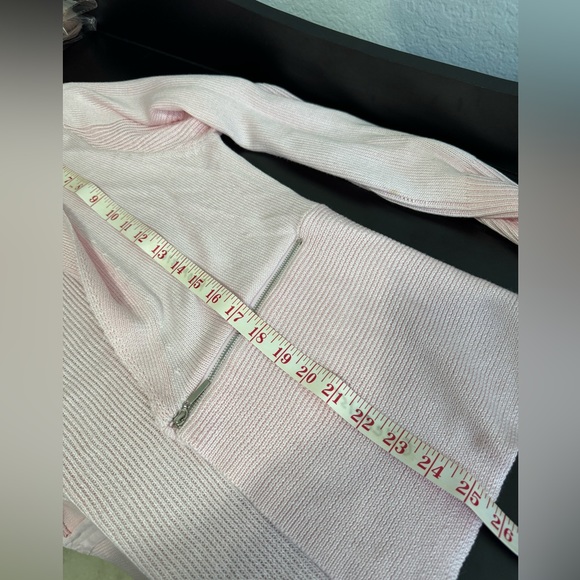 CARMEN MARC VALVO NWT Women’s Light Pink Sweater Cardigan XL Zipper Faux Pocket - Picture 14 of 15